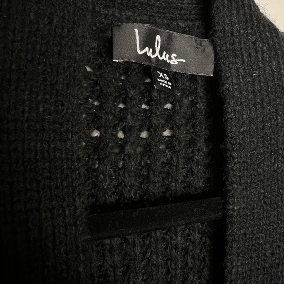 NEW Lulus Knit Oversized Cardigan Sweater in Black Size XS - Picture 7 of 9
